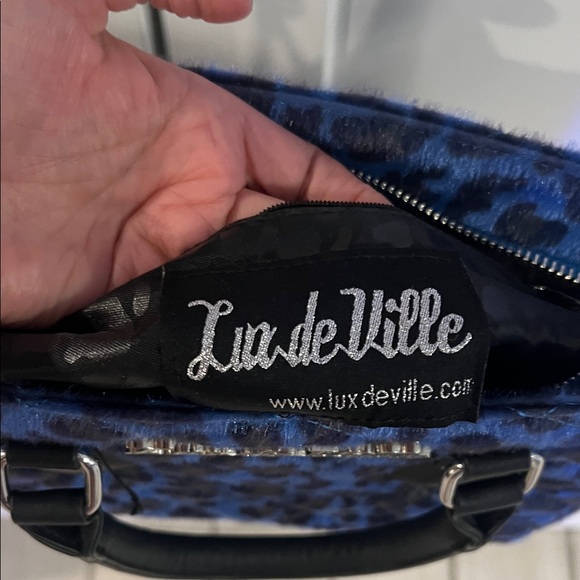Lux de Ville Blue Animal Print Crossbody Bag - Picture 3 of 6